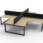 Deluxe Rapid Infinity 4 Person Loop Leg Workstation - Eco Panel Screen (D-ILLCEP4P)