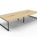 Deluxe Rapid Infinity 4 Person Double Sided Loop Leg Workstation - No Screen (D-ILLD4P)