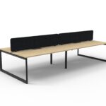 Deluxe Rapid Infinity 4 Person Back to Back Loop Leg Workstation - Eco Panel Screen (D-ILLDEP4P)