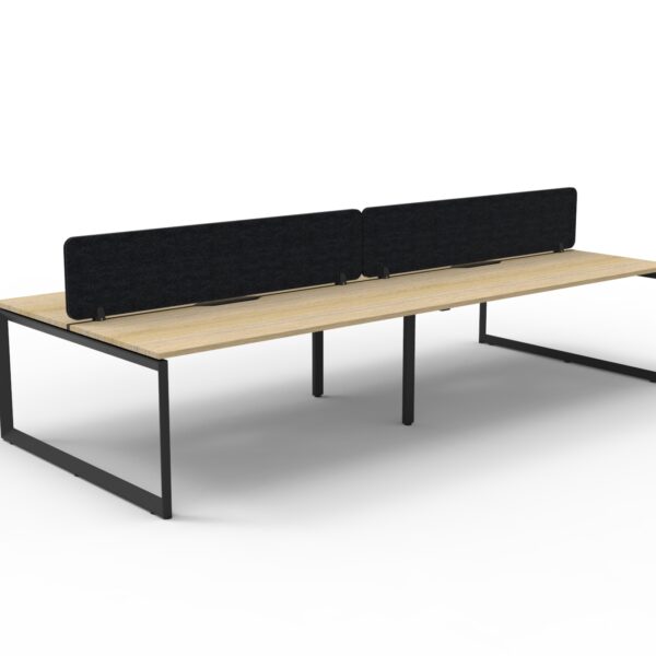 Deluxe Rapid Infinity 4 Person Back to Back Loop Leg Workstation – Eco Panel Screen (D-ILLDEP4P)