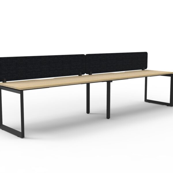 Deluxe Rapid Infinity 2 Person Single Sided Workstation – Loop Leg – HEco Panel Screens  (D-ILLSEP2P)
