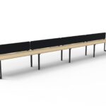 Deluxe Rapid Infinity 4 Person Single Sided Workstation - Loop Leg - HEco Panel Screens  (D-ILLSEP4P)