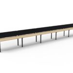 Deluxe Rapid Infinity 5 Person Single Sided Workstation - Loop Leg - HEco Panel Screens  (D-ILLSEP5P)