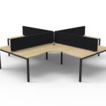 Deluxe Infinity 4 Person Corner Workstation Profile Leg - Eco Panel Screens (D-IPLCEP4P)