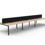 Deluxe Rapid Infinity 6 Person Back to Back Profile Leg Workstation - Eco Panel Screen (D-IPLDEP6P)
