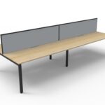 Deluxe Rapid Infinity 4 Person Back to Back Profile Leg Workstation - With Screen (D-IPLDWS4P)