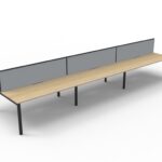 Deluxe Rapid Infinity 6 Person Back to Back Profile Leg Workstation - With Screen (D-IPLDWS6P)