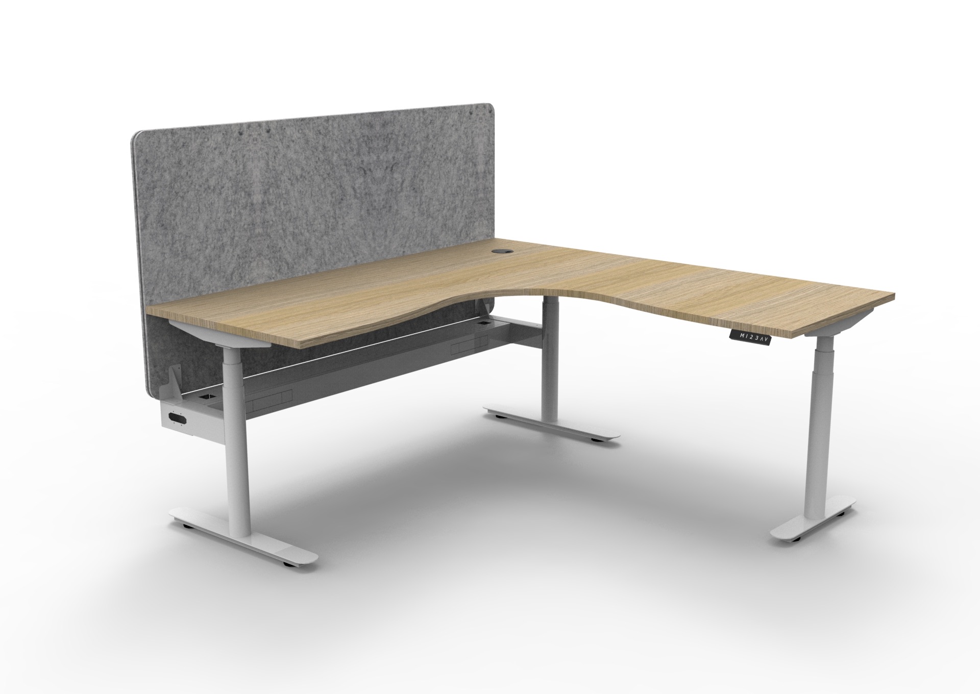 Halo+ Corner With 900mm H Eco Screen and Cable Tray - (H+CNREPCT1P) - Image 5