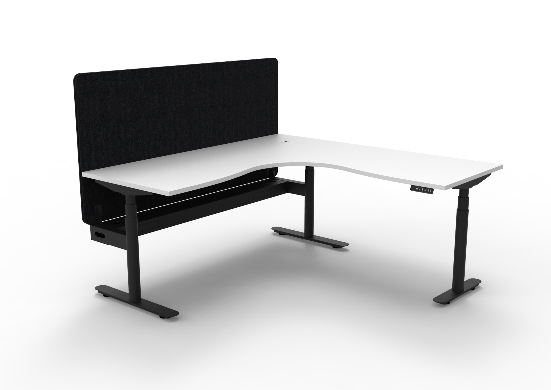 Halo+ Corner With 900mm H Eco Screen and Cable Tray - (H+CNREPCT1P)
