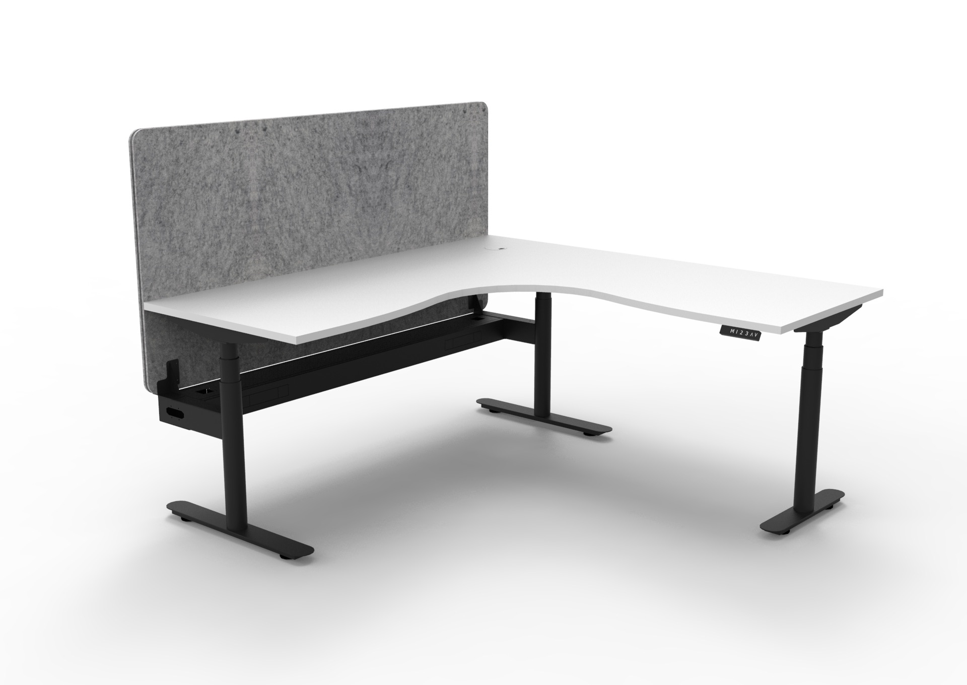 Halo+ Corner With 900mm H Eco Screen and Cable Tray - (H+CNREPCT1P) - Image 4
