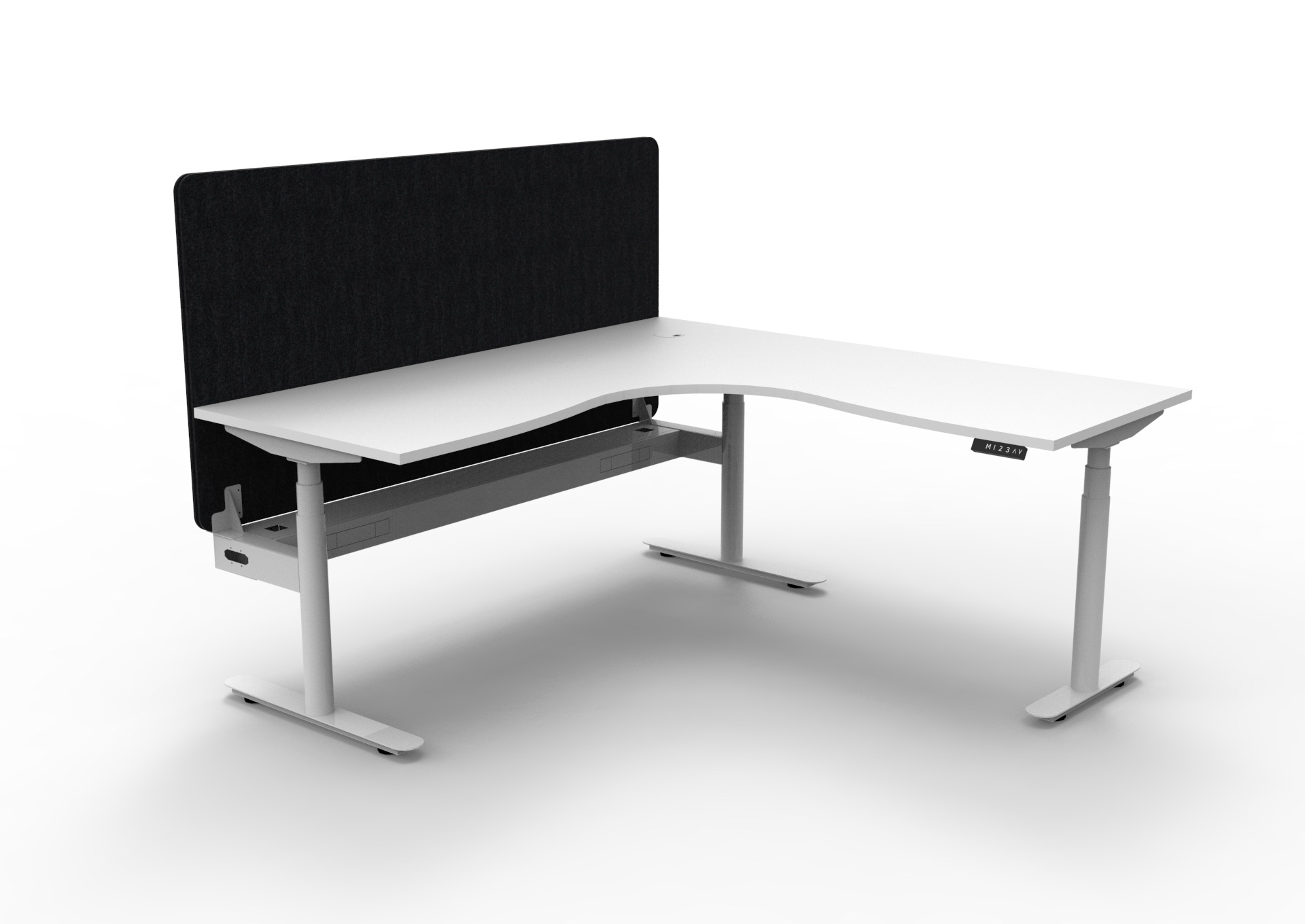 Halo+ Corner With 900mm H Eco Screen and Cable Tray - (H+CNREPCT1P) - Image 3