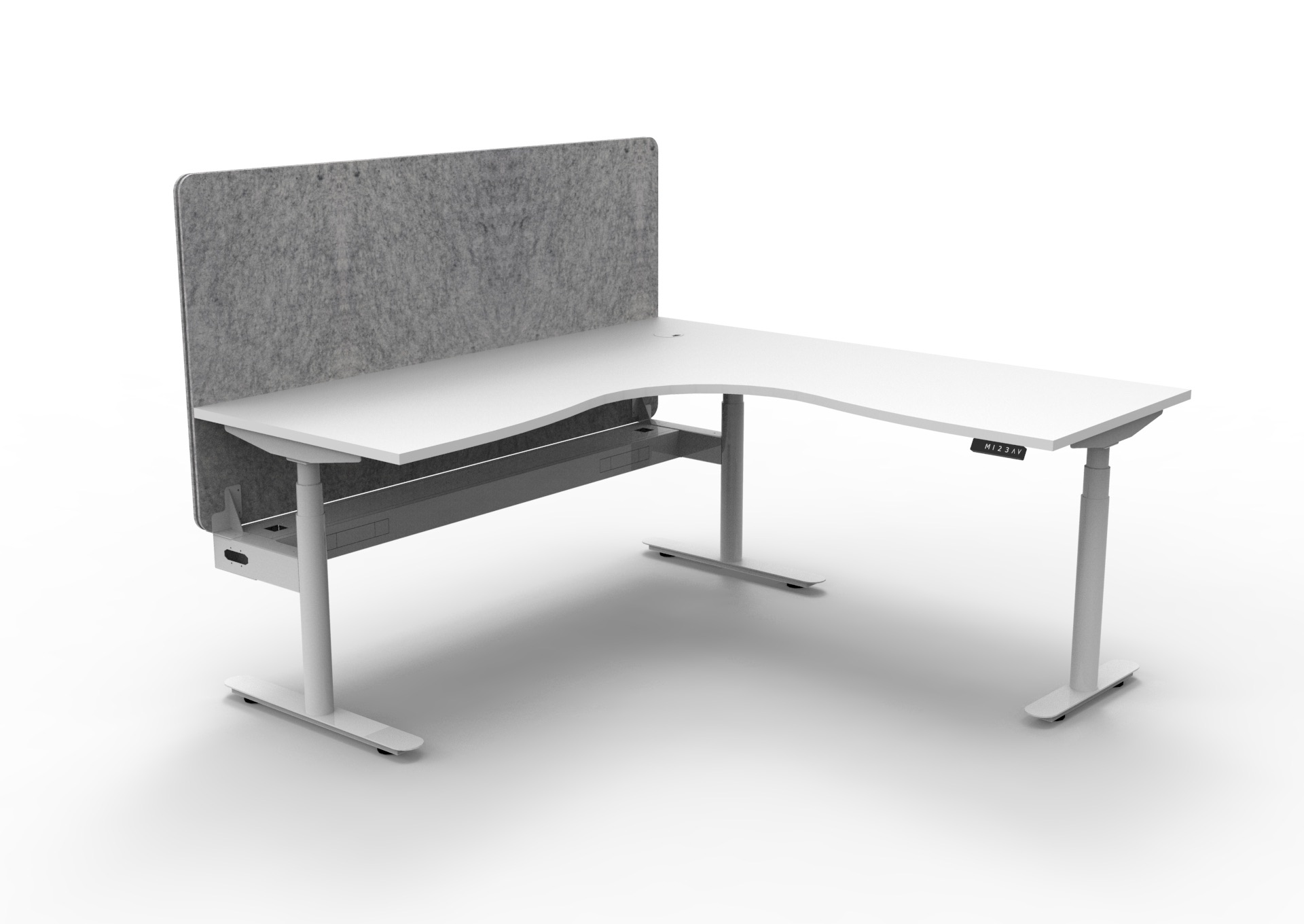 Halo+ Corner With 900mm H Eco Screen and Cable Tray - (H+CNREPCT1P) - Image 2