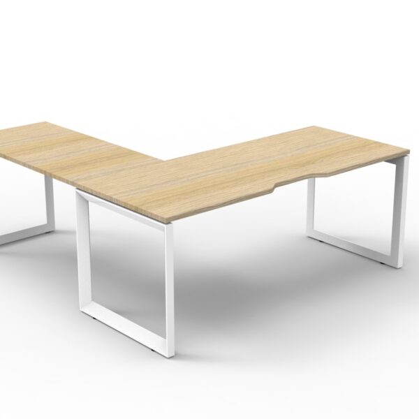Deluxe InfinityLoop Leg Desk & Return – 2 Piece Table Top (D-ILLDR18185)