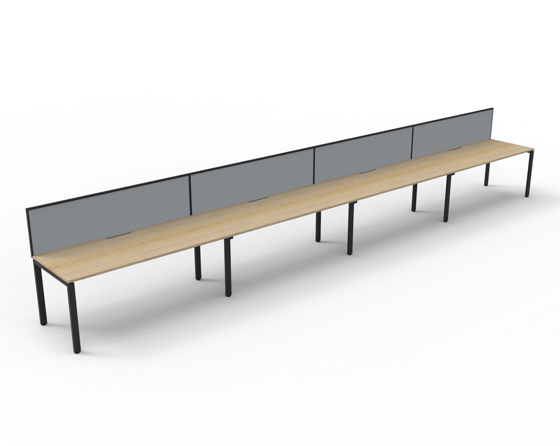 Deluxe Rapid Infinity 4 Person Single Sided Profile Leg Workstation – With Screen (D-IPLSWS4P)