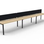Deluxe Rapid Infinity 3 Person Single Sided Workstation with HEco Panel Screens  (D-IPLSEP3P)