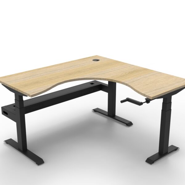 Boost Crank Manual Height Adjustable Corner Workstation with Cable Tray - (BCCNRCT1P)