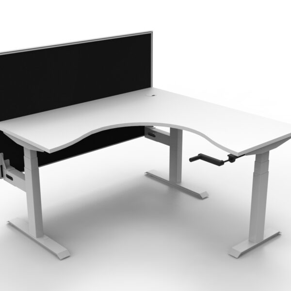 Boost Crank Manual Height Adjustable Corner Workstation with Screen - (BCCNRWS1P)