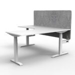 Boost Plus Corner Workstation With Grey or Black 900mm H Eco Panel Screen - (B+CNREP1P)