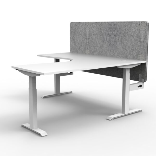 Boost Plus Corner Workstation With Grey or Black 900mm H Eco Panel Screen - (B+CNREP1P)