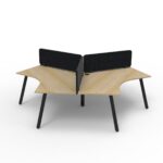 Deluxe Infinity 3 Person 120 Degree Workstation with Splayed Leg - Eco Panel Screen (D-IELEP3P120D)