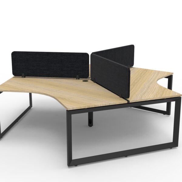 Deluxe Infinity Loop Leg 3 Person 120 Degree Workstation – Eco Panel Screen (D-ILLEP3P120D)