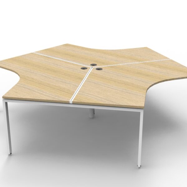 Deluxe Infinity 3 Person Profile Leg 120 Degree Workstation(D-IPL3P120D)