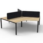 Deluxe Infinity 3 Person 120 Degree Profile Leg Workstation with Eco Panel Screens (D-IPLEP3P120D)