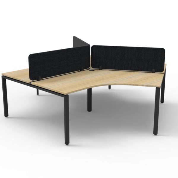Deluxe Infinity 3 Person 120 Degree Profile Leg Workstation with Eco Panel Screens (D-IPLEP3P120D)