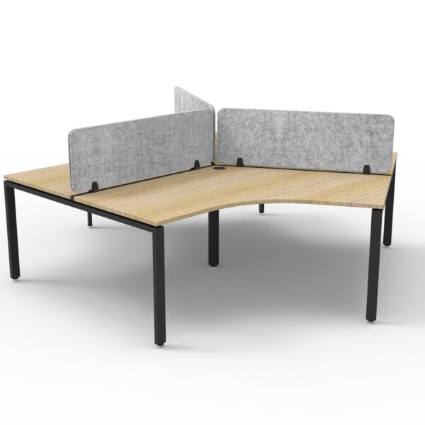 Deluxe Infinity 3 Person 120 Degree Profile Leg Workstation with Eco Panel Screens (D-IPLEP3P120D)