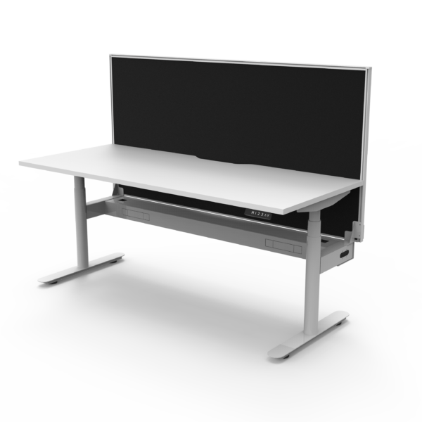 Halo+ Single Sided Workstation with Screen & Cable Tray - (H+1PWSCT)