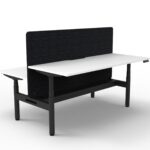 Halo+ Back To Back With Black 900mm H Eco Screen and Cable Tray- (H+2PEPCT)