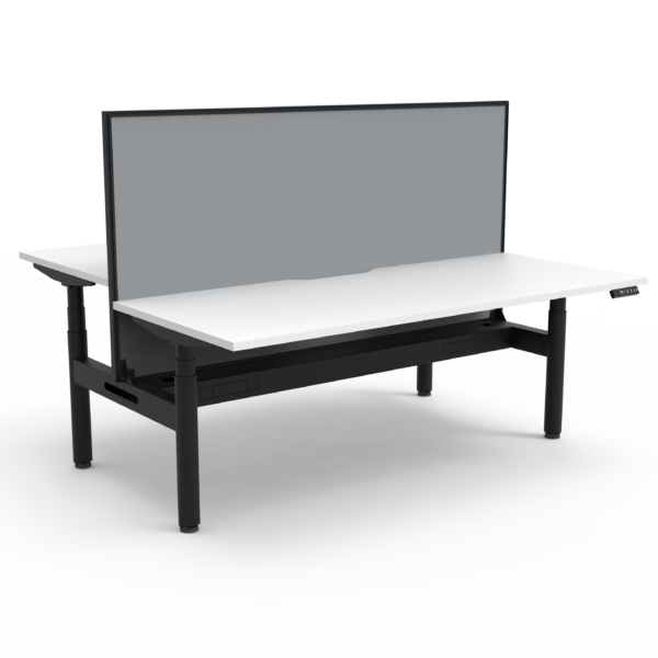 Halo+ Back to Back Workstation with Screen & Cable Tray – (H+2PWSCT)