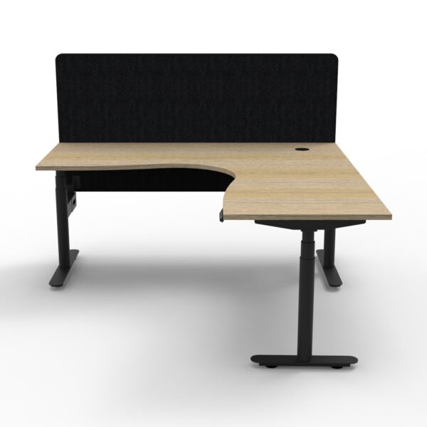 Halo+ Corner Workstation With Grey or Black 900mm H Eco Panel Screen – (H+CNREP1P)