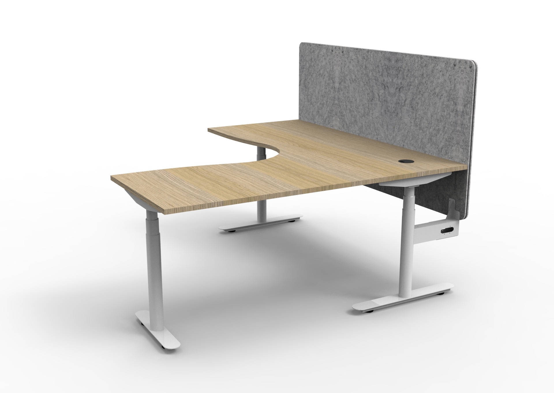 Halo+ Corner Workstation With Grey or Black 900mm H Eco Panel Screen - (H+CNREP1P) - Image 10