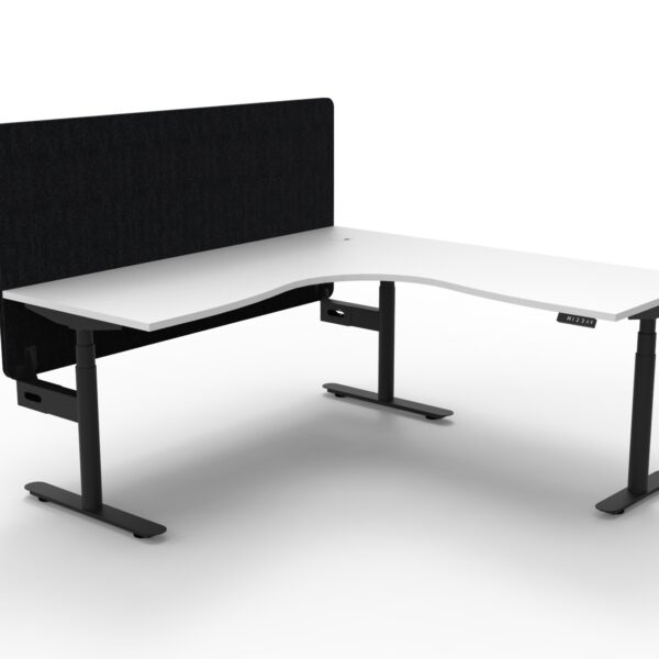 Halo+ Corner Workstation With Grey or Black 900mm H Eco Panel Screen – (H+CNREP1P)