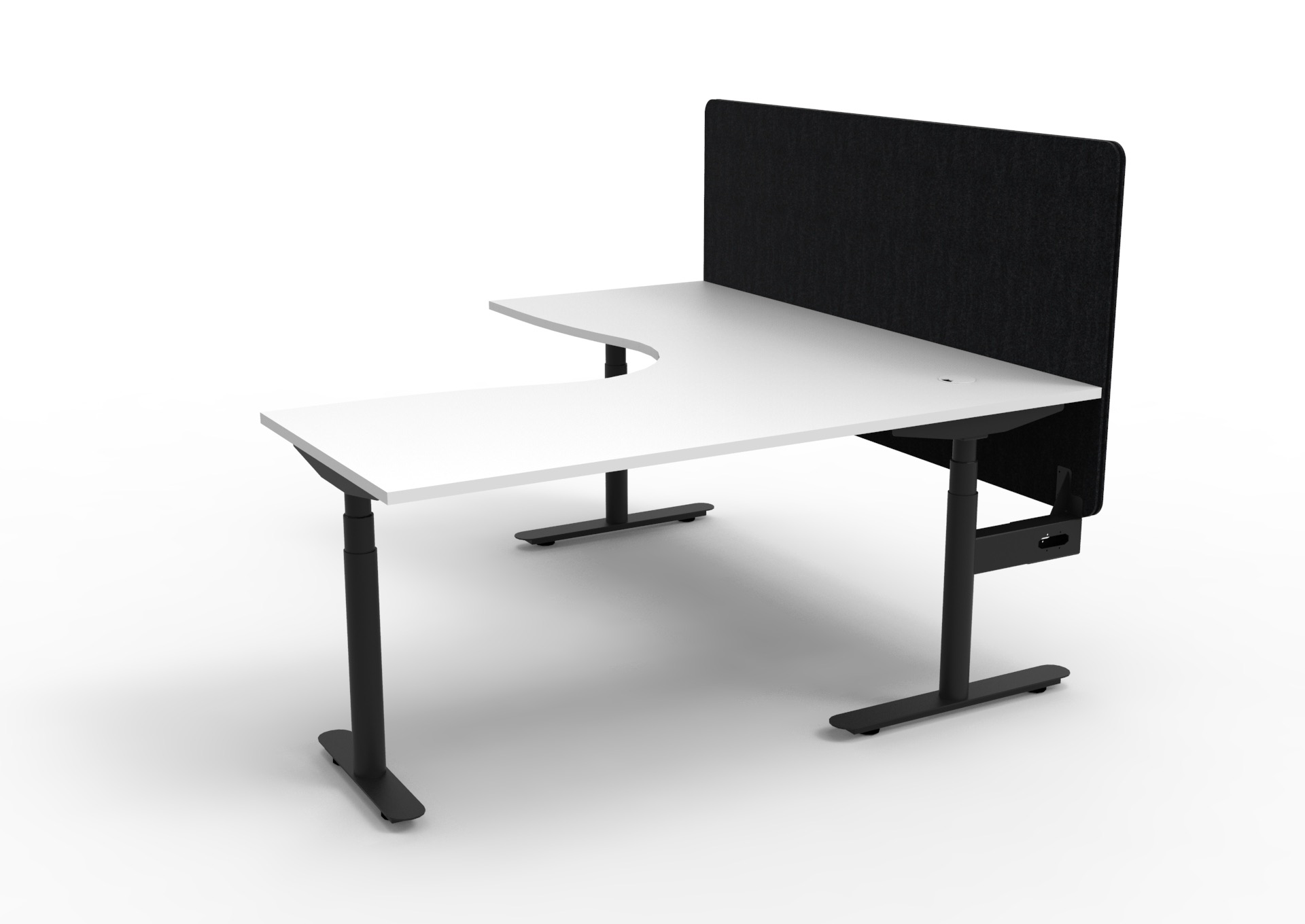 Halo+ Corner Workstation with Screen - (H+CNRWS1P) - Image 4