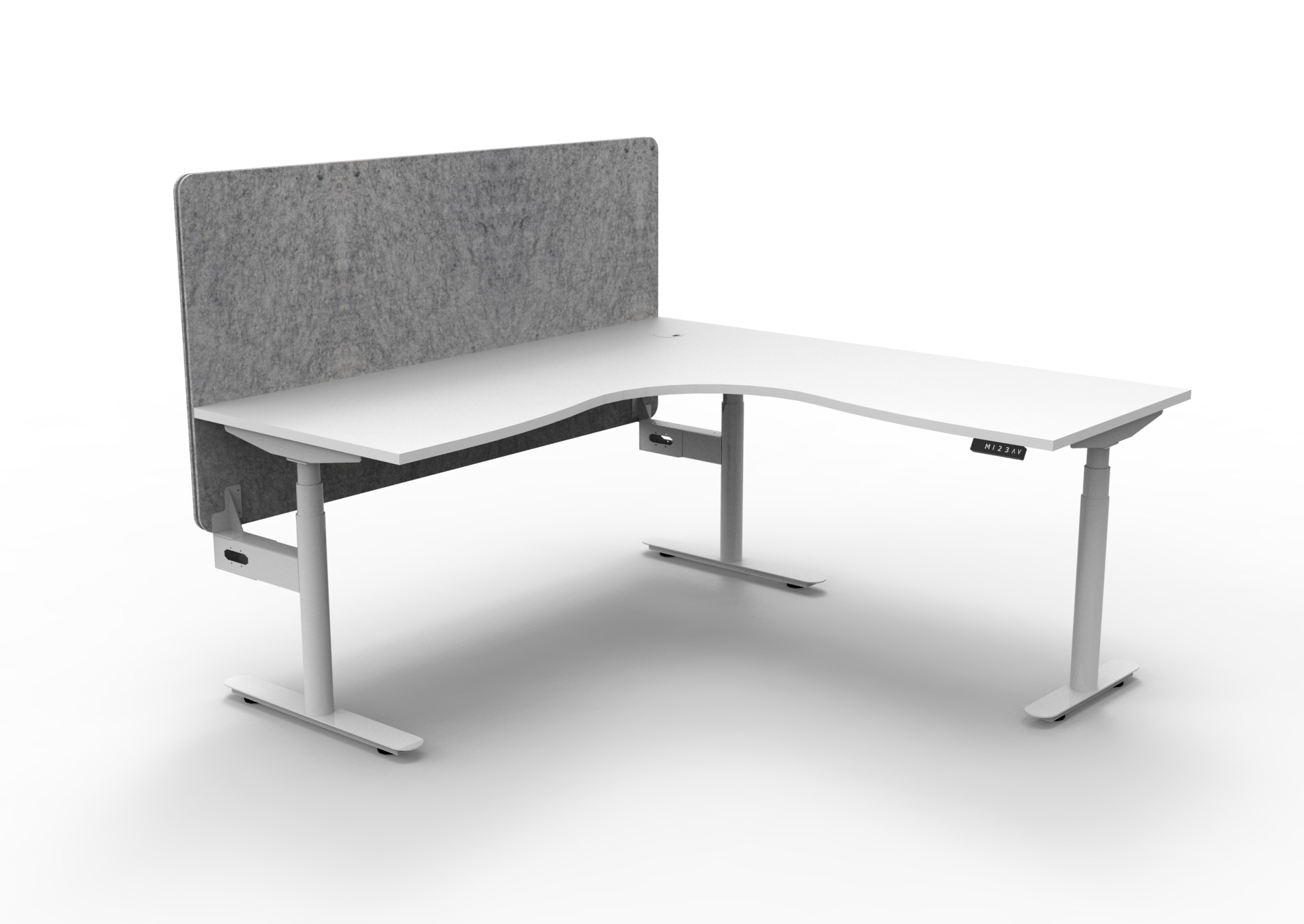 Halo+ Corner Workstation With Grey or Black 900mm H Eco Panel Screen - (H+CNREP1P) - Image 5