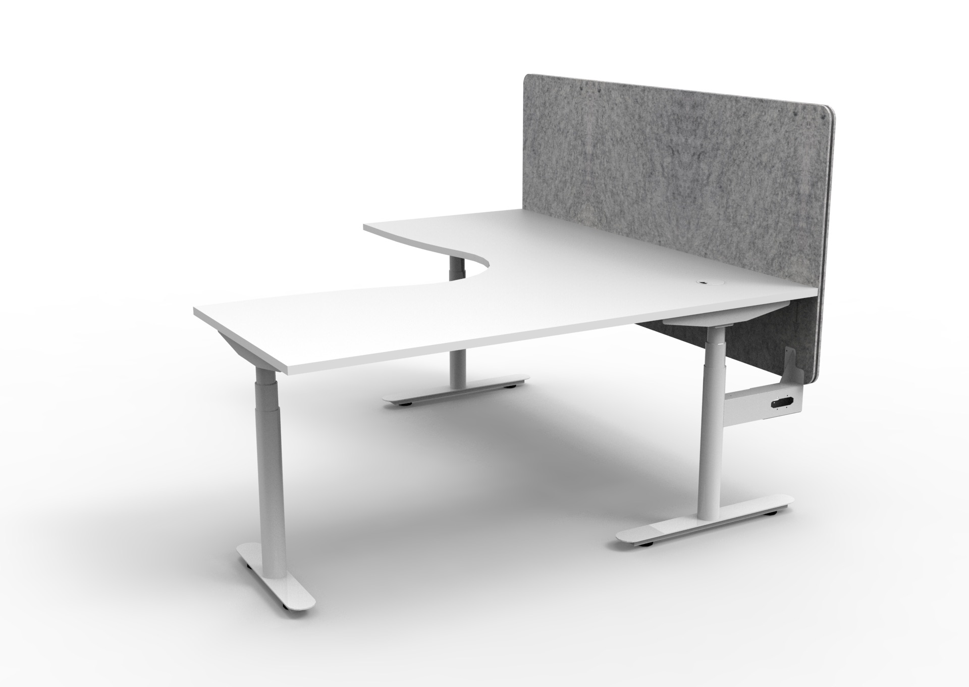 Halo+ Corner Workstation With Grey or Black 900mm H Eco Panel Screen - (H+CNREP1P) - Image 9