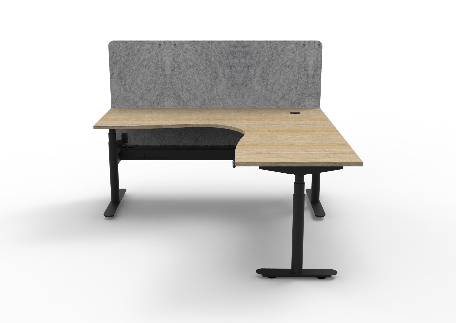 Halo+ Corner Workstation With Grey or Black 900mm H Eco Panel Screen - (H+CNREP1P) - Image 8