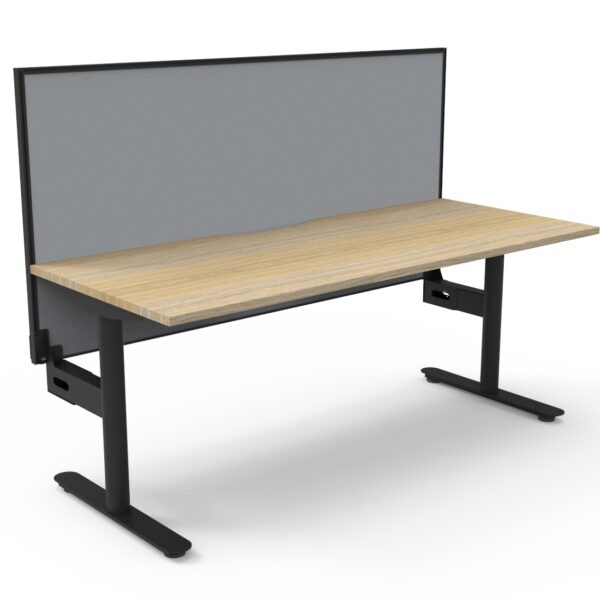 Halo Static Single Sided Desk Workstation with H Eco Screen and Cable Tray (HS1PEPCT)