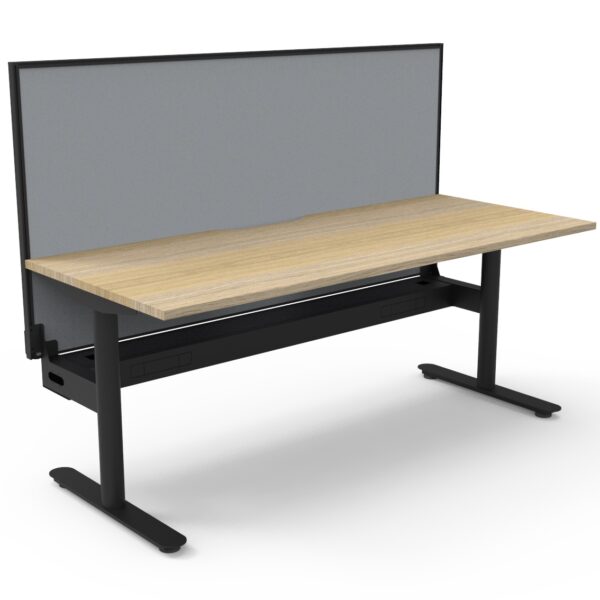 Halo Static Single Sided Workstation With Screen and Cable Tray (HS1PWSCT)