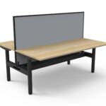 Halo Static Back To Back Workstation With Screen and Cable Tray (HS2PWSCT)