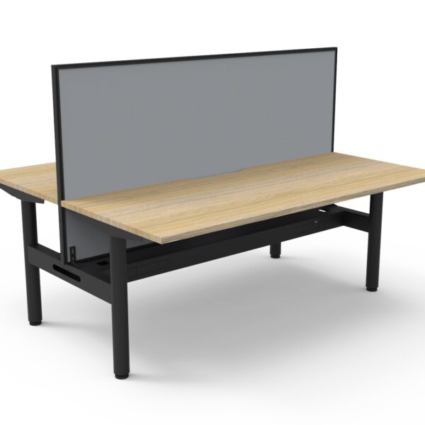 Halo Static Back To Back Workstation With Screen and Cable Tray (HS2PWSCT)
