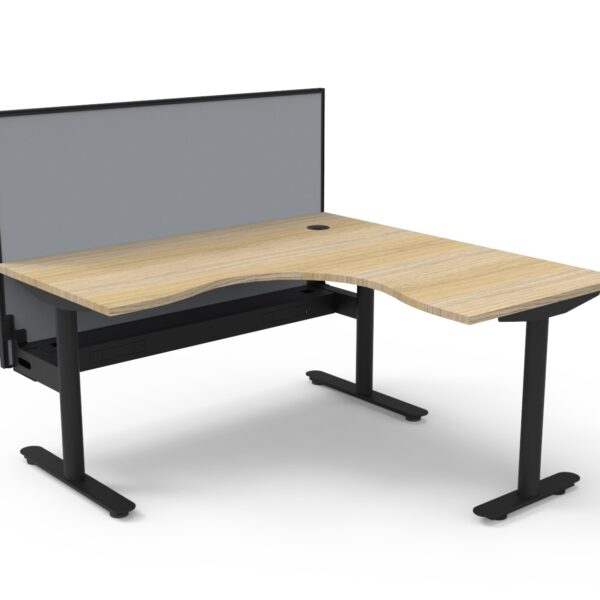 Halo Static Corner Workstation with H Eco Panel Screen