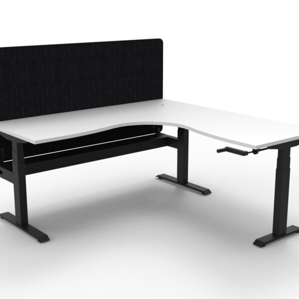 Boost Crank Manual Height Adj. Corner Workstation With 900mm H Eco Panel Screen – (BCCNREPCT)
