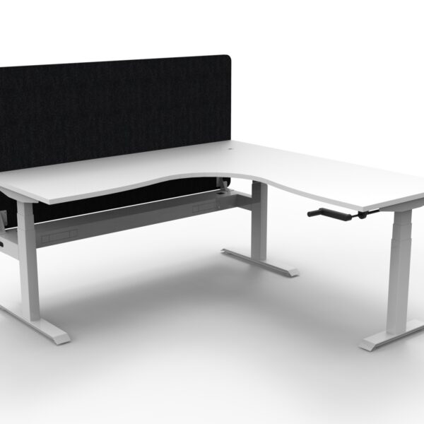 Boost Crank Manual Height Adj. Corner Workstation With 900mm H Eco Panel Screen – (BCCNREPCT)