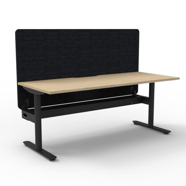Halo Static Single Sided Desk Workstation with H Eco Screen and Cable Tray (HS1PEPCT)